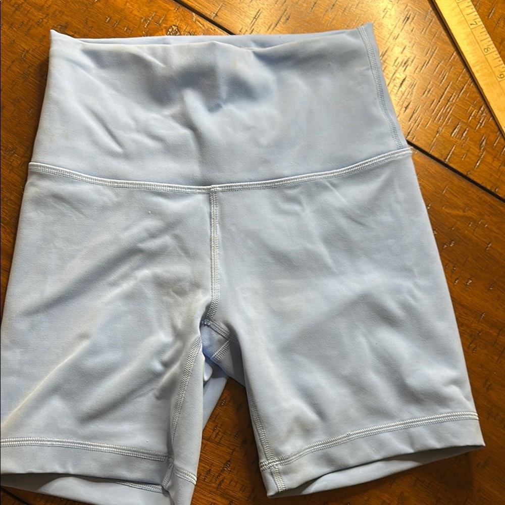 Lulu lemon Women's Light Blue High-Waisted Shorts